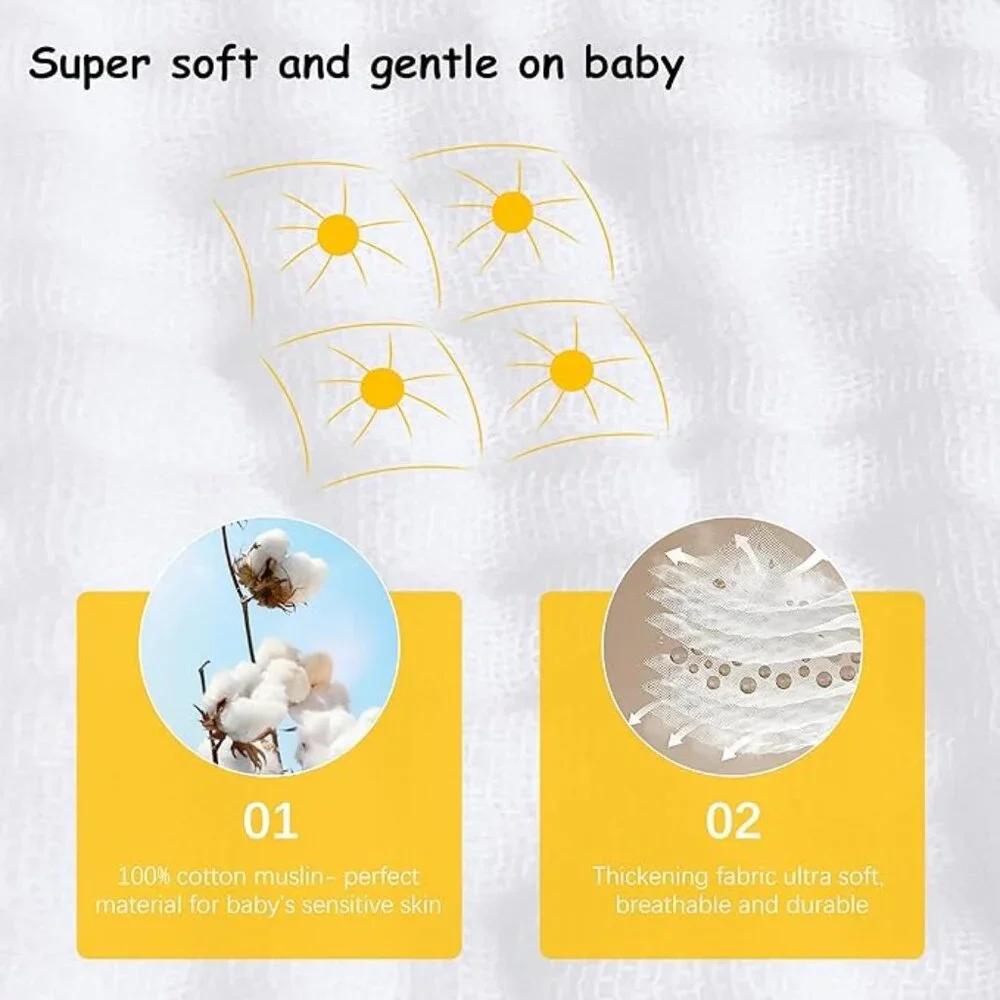 12-Pack White Baby Muslin Burp Cloth (17.5